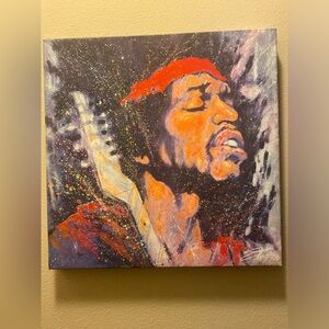 Stephen Fishwick 2011 Canvas Giclee Print "Jimi" of Jimi Hendrix  20x20in Exc